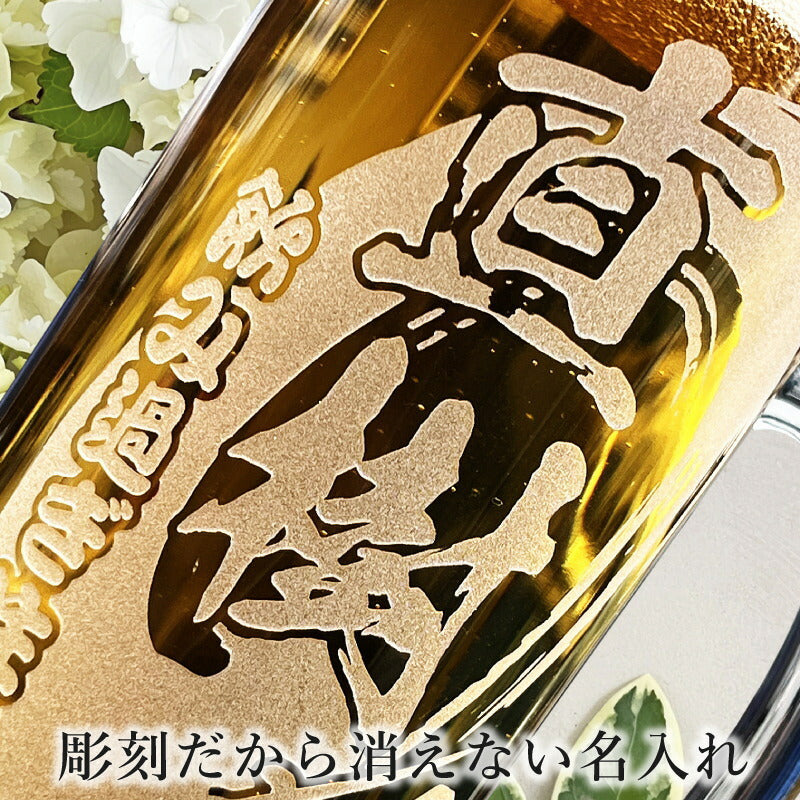 名入れ ビールジョッキ 名前入り プレゼント 食洗器 対応 彫刻 刻印 グラス コップ ビアグラス おしゃれ ビールグラス 父の日 母の日 還暦祝い 退職 誕生日 ジョッキ 実用的 男性 女性 バースデー ギフト 送料無料 日本製 ビアジョッキ 360 ml 背景/イラスト入り CI37